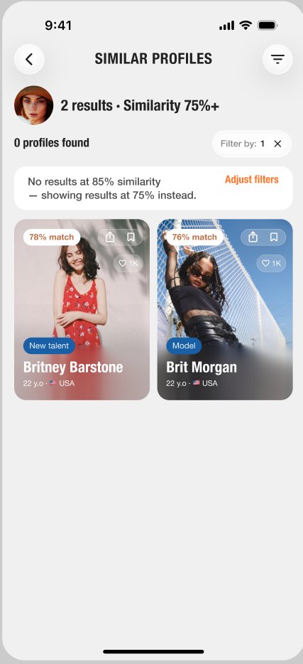 Similar profiles — match results