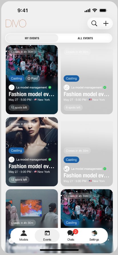 Events — castings & agency listings