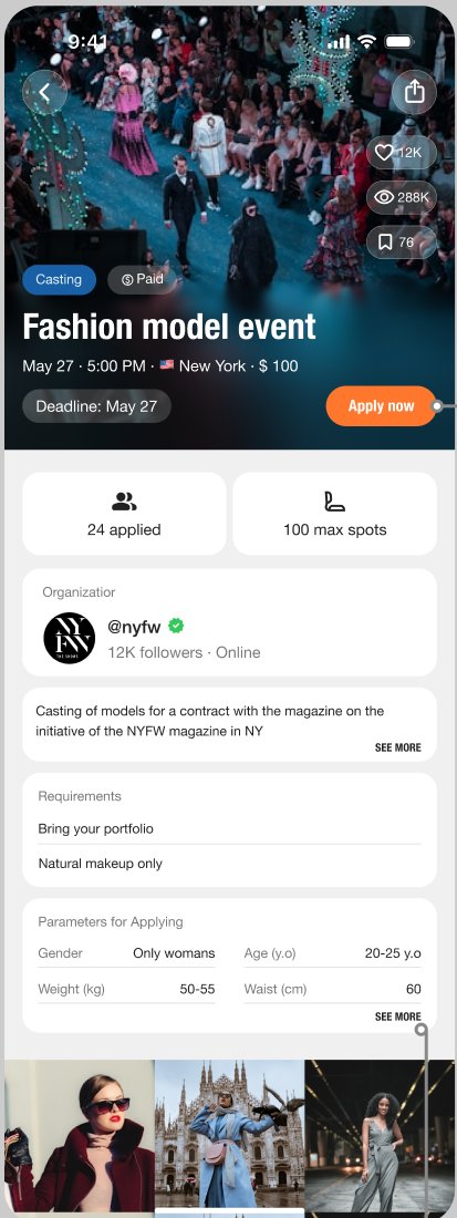 Event detail — casting application